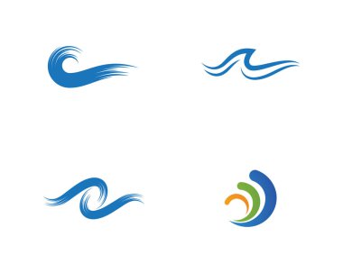Su dalgası simgesi vektör çizim logosu