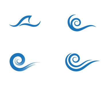 Su dalgası simgesi vektör çizim logosu