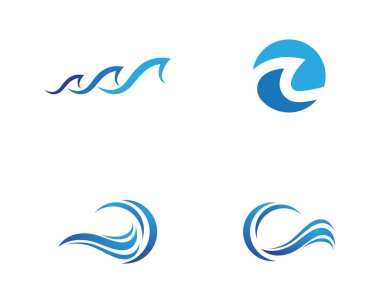 Su dalgası simgesi vektör çizim logosu