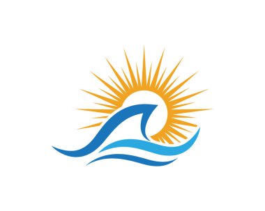 Su dalgası simgesi vektör çizim logosu