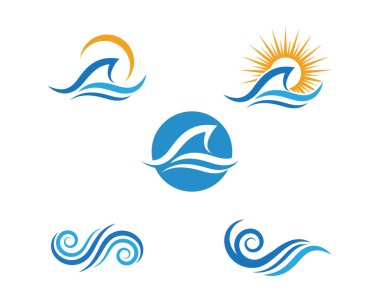 Su dalgası simgesi vektör çizim logosu