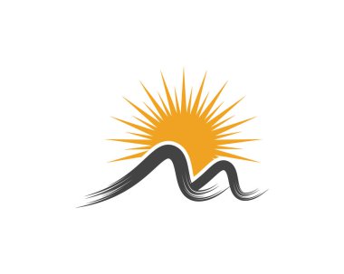 Dağ simgesi Logo Şablonu Vektör illüstrasyon Tasarımı