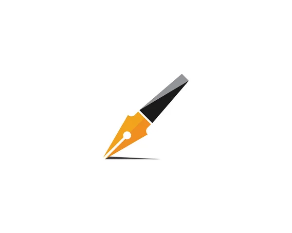 Penna Piuma Modello Logo Illustrazione Vettoriale — Vettoriale Stock