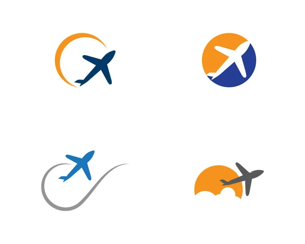 Ikona Wektora Samolotu Projekt Ilustracji Szablon Logo — Wektor stockowy
