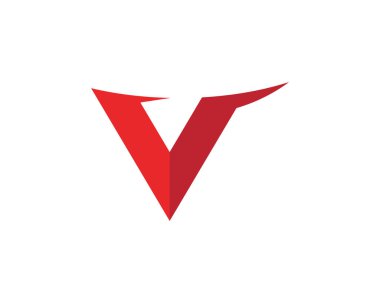 V Harfi Logo Şablonu vektör resimleme