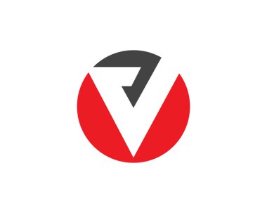 V Harfi Logo Şablonu vektör resimleme