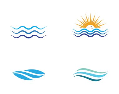 Su dalgası simgesi vektör çizim logosu