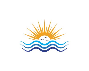 Su dalgası simgesi vektör çizim logosu