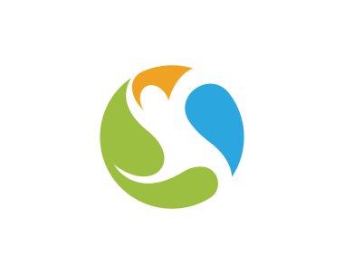 İnsan karakteri logosu çizim vektörü tasarımı