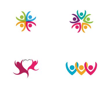 Topluluk, ağ ve sosyal simge tasarım şablonu