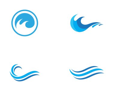 Su dalgası simgesi vektör çizim logosu