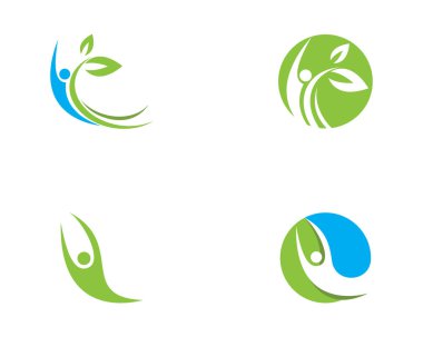 İnsan karakteri logosu çizim vektörü tasarımı