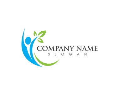 İnsan karakteri logosu çizim vektörü tasarımı