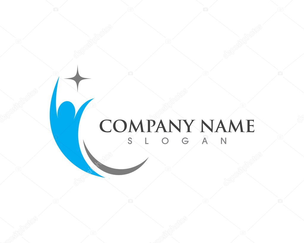 Human character logo sign illustration vector design