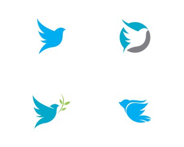 Kuş kanadı güvercin logosu vektör çizimi