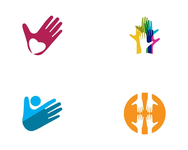 Modèle Logo Soins Des Mains Icône Vectorielle Entreprise — Image vectorielle