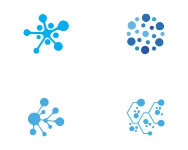 Molekül sembolü logo şablonu vektör illüstrasyon tasarımı 