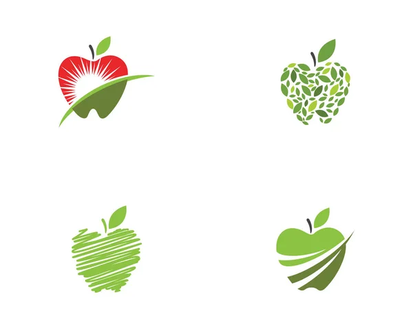 Modelo Logotipo Ícone Design Ilustração Vetorial Apple — Vetor de Stock