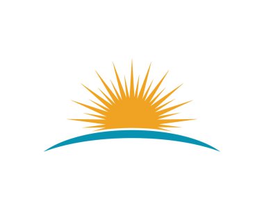 Güneş Vektörü illüstrasyon Simgesi Logo Şablonu tasarımı
