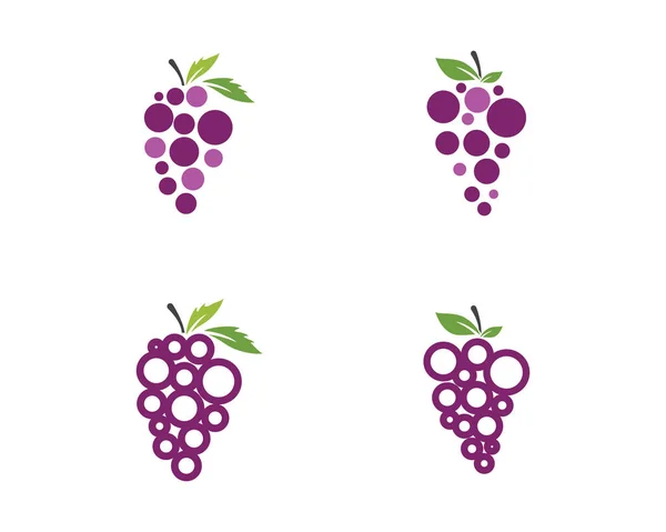 Grapes Logo Modello Icona Vettoriale Illustrazione Design — Vettoriale Stock