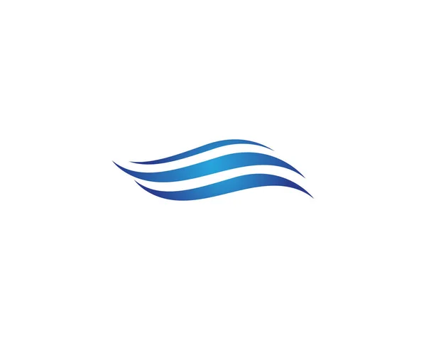 Acqua Onda Icona Vettoriale Illustrazione Disegno Logo — Vettoriale Stock