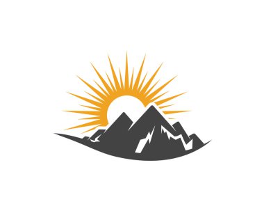 Dağ simgesi Logo Şablonu Vektör illüstrasyon Tasarımı