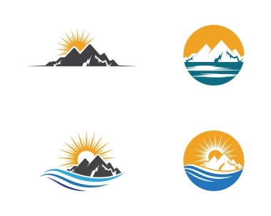 Dağ simgesi Logo Şablonu Vektör illüstrasyon Tasarımı