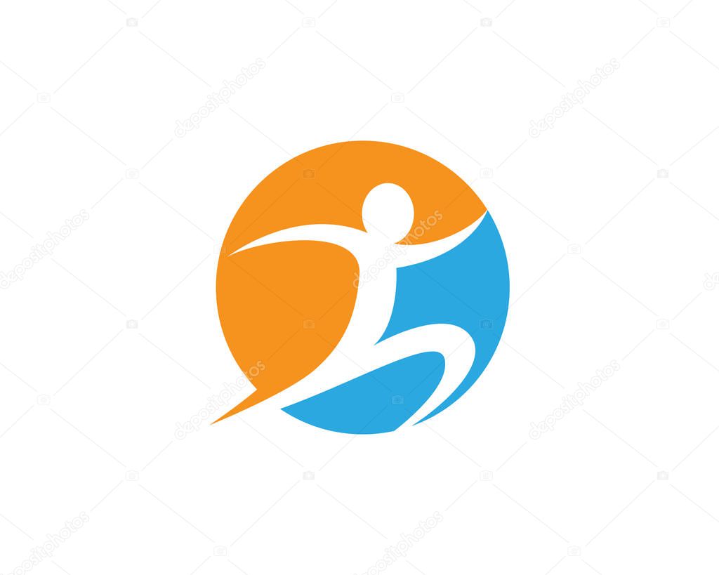 Human character logo sign illustration vector design