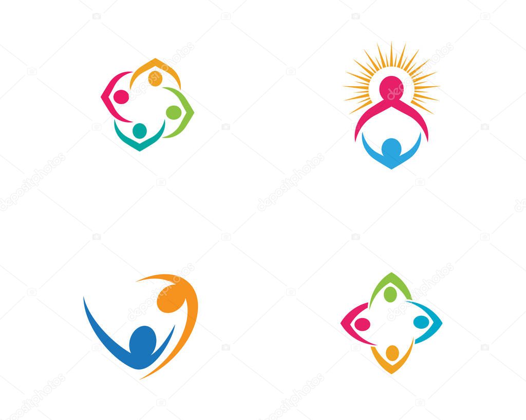 Community, network and social icon design template