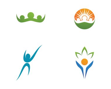 İnsan karakteri logosu çizim vektörü tasarımı