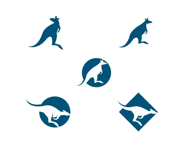 Canguru Logotipo Modelo Vetor Ilustração — Vetor de Stock
