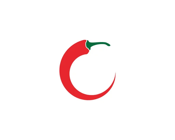 Czerwony Gorący Naturalny Ikona Chili Wektor Szablon Ilustracja — Wektor stockowy