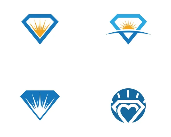 Σχεδιασμός Εικονογράφησης Διανυσματικών Εικονιδίων Λογότυπου Διαμαντιού — Διανυσματικό Αρχείο