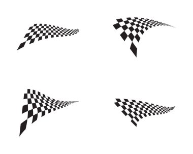 Yarış bayrağı simgesi, basit tasarım illüstrasyon vektörü