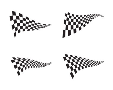 Yarış bayrağı simgesi, basit tasarım illüstrasyon vektörü