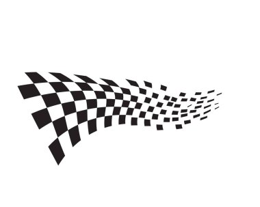 Yarış bayrağı simgesi, basit tasarım illüstrasyon vektörü