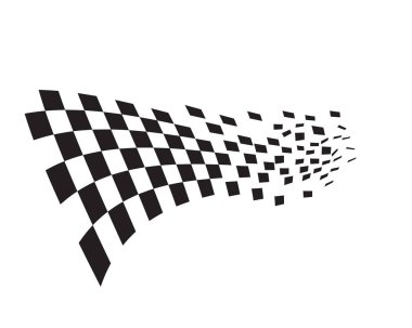 Yarış bayrağı simgesi, basit tasarım illüstrasyon vektörü