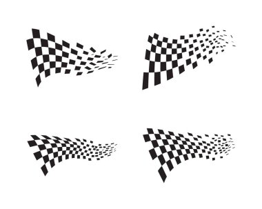 Yarış bayrağı simgesi, basit tasarım illüstrasyon vektörü