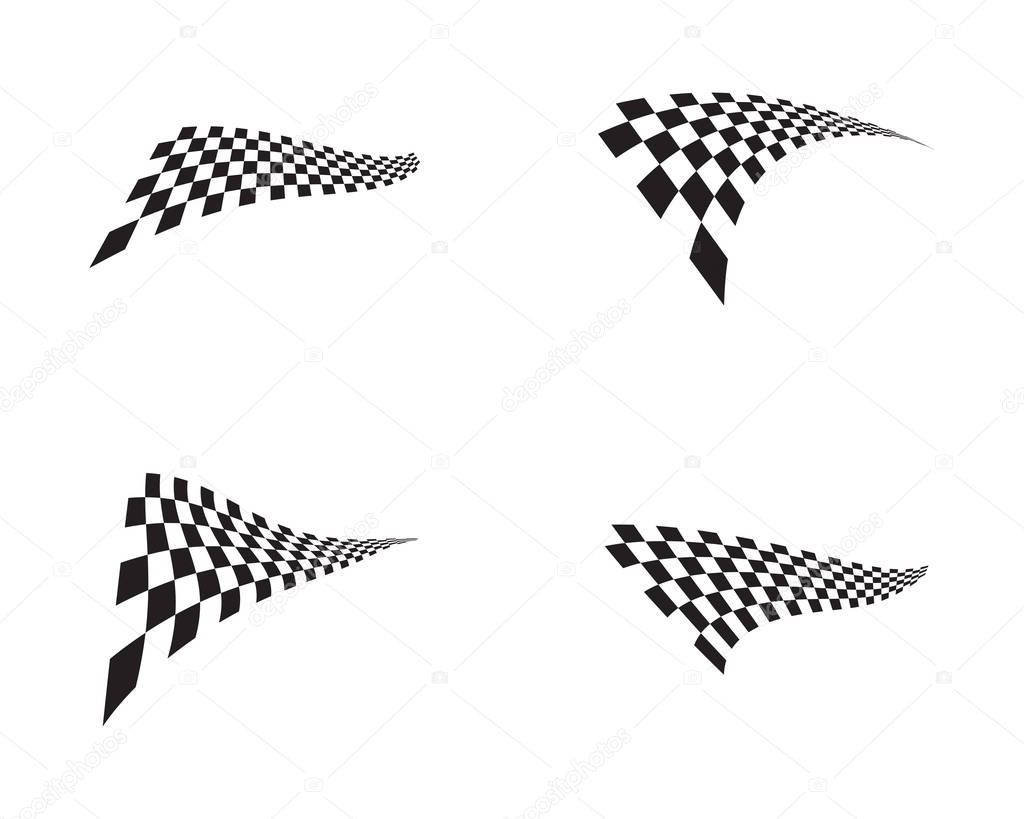 Race flag icon, simple design illustration vector