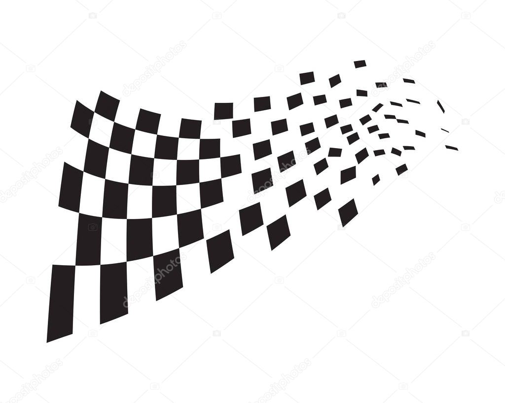 Race flag icon, simple design illustration vector