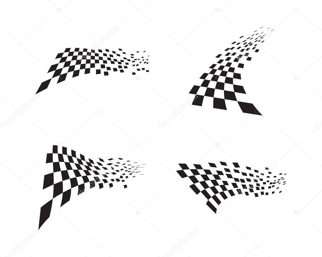 Race flag icon, simple design illustration vector