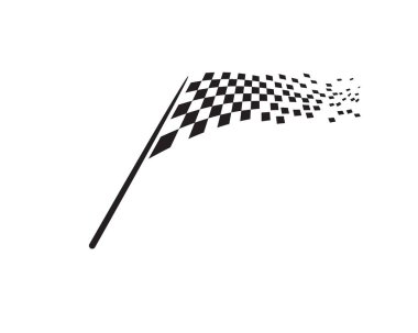 Yarış bayrağı simgesi, basit tasarım illüstrasyon vektörü