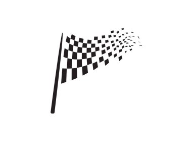 Yarış bayrağı simgesi, basit tasarım illüstrasyon vektörü