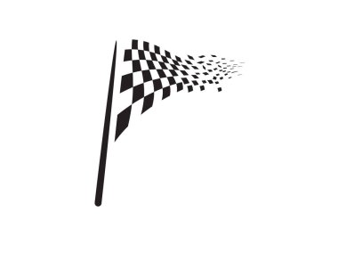 Yarış bayrağı simgesi, basit tasarım illüstrasyon vektörü