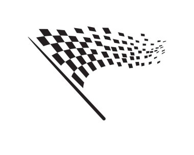 Yarış bayrağı simgesi, basit tasarım illüstrasyon vektörü