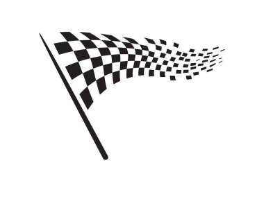 Yarış bayrağı simgesi, basit tasarım illüstrasyon vektörü