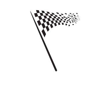 Yarış bayrağı simgesi, basit tasarım illüstrasyon vektörü