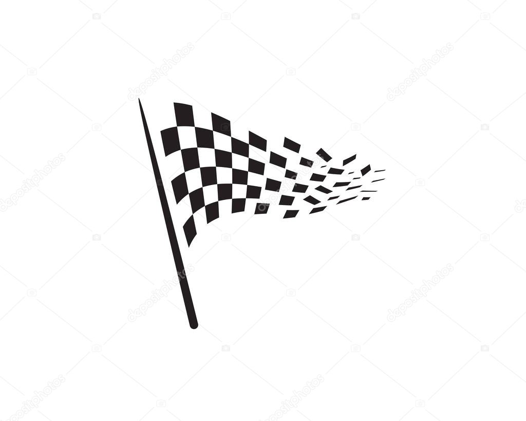 Race flag icon, simple design illustration vector