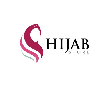 Muslimah tesettür logo şablon vektör illüstrasyon tasarımı