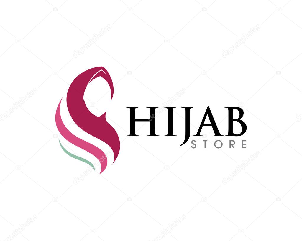 Muslimah hijab Logo template vector illustration design